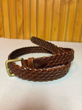 Polo by Ralph Lauren Braided Leather Belt in Brown